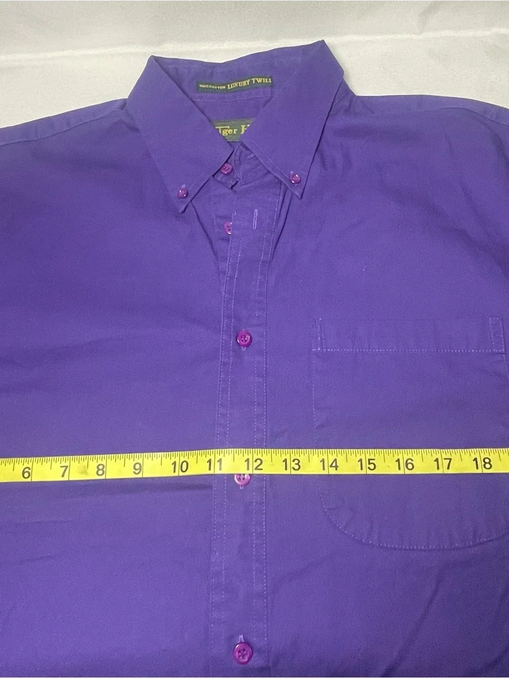 Tiger Hill Purple Button Down Shirt Large Cotton Short Sleeve Classic Fit - Picture 5 of 7